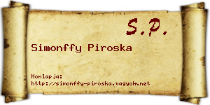 Simonffy Piroska névjegykártya